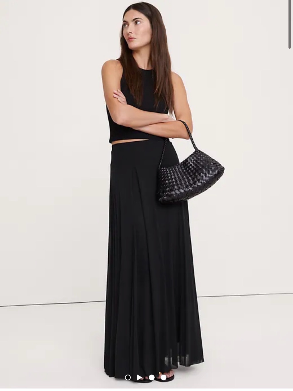 Banana Republic Mesh Maxi Black Skirt Size Large Nwt